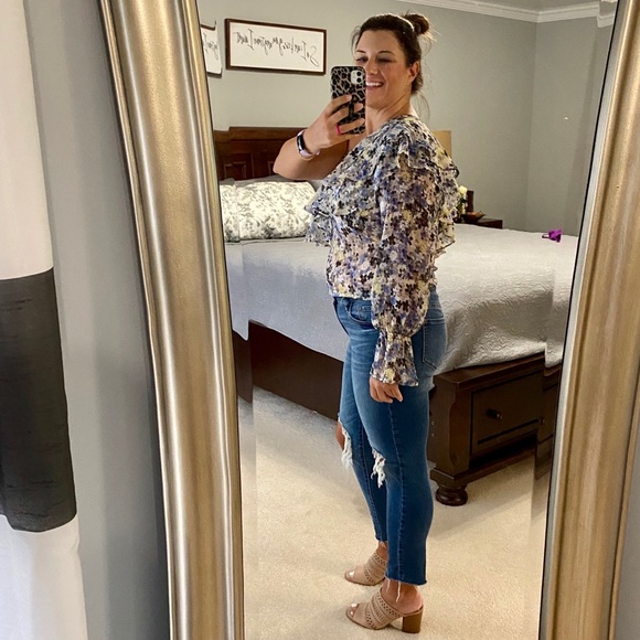 NWT Floral One Shoulder Top - Picture 3 of 9